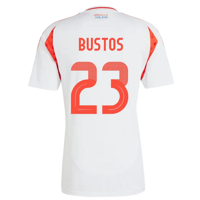 Danxen Män Chile Ignacia Bustos #23 Vit Bortatröja Matchtröjor 24-26 Tröjor T-Tröja
