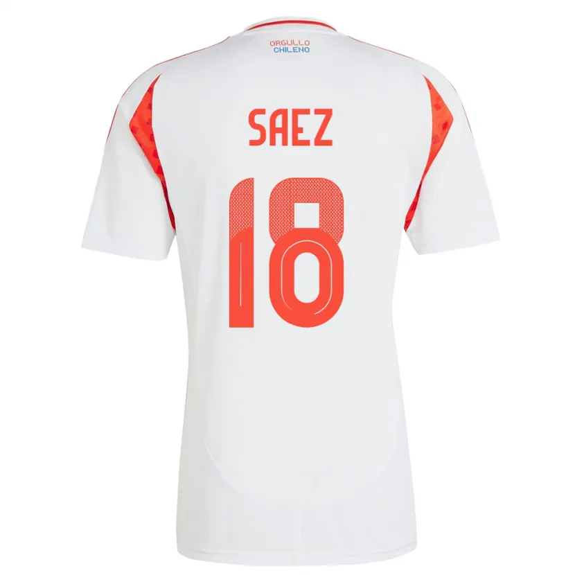 Danxen Män Chile Camila Sáez #18 Vit Bortatröja Matchtröjor 24-26 Tröjor T-Tröja