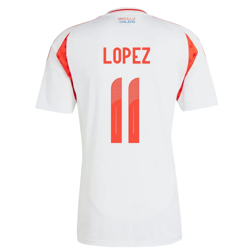 Danxen Män Chile Yessenia López #11 Vit Bortatröja Matchtröjor 24-26 Tröjor T-Tröja