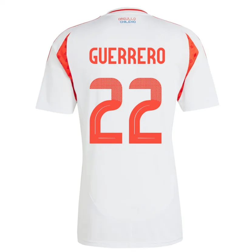 Danxen Män Chile Kathalina Guerrero #22 Vit Bortatröja Matchtröjor 24-26 Tröjor T-Tröja