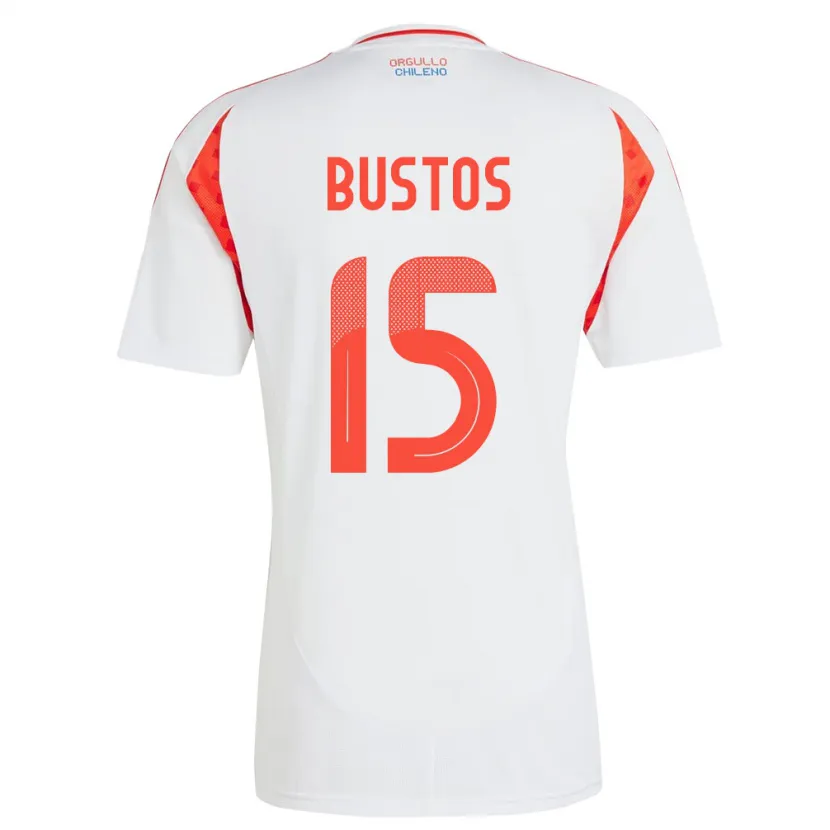 Danxen Män Chile Melissa Bustos #15 Vit Bortatröja Matchtröjor 24-26 Tröjor T-Tröja