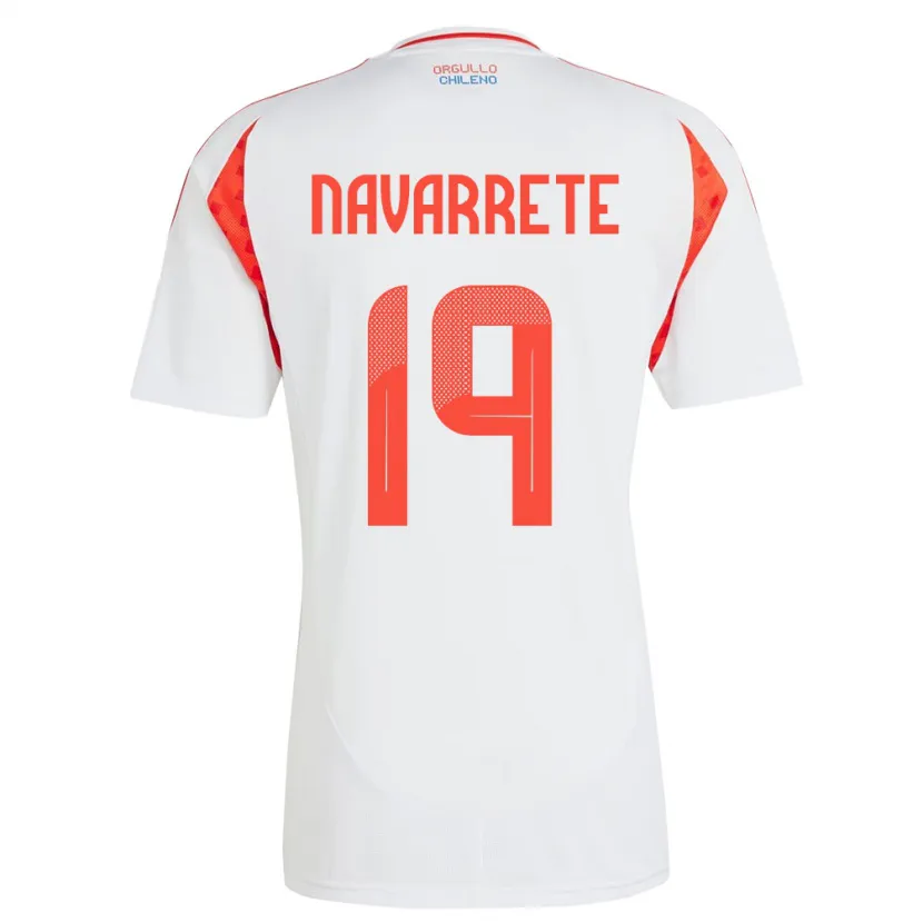 Danxen Män Chile Valentina Navarrete #19 Vit Bortatröja Matchtröjor 24-26 Tröjor T-Tröja