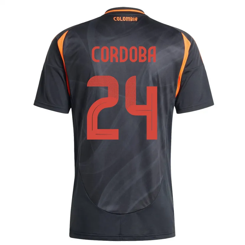 Danxen Män Colombia Jhon Córdoba #24 Svart Bortatröja Matchtröjor 24-26 Tröjor T-Tröja