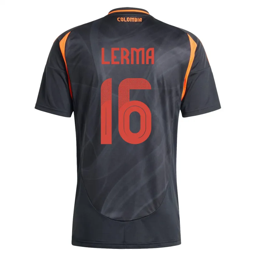 Danxen Män Colombia Jefferson Lerma #16 Svart Bortatröja Matchtröjor 24-26 Tröjor T-Tröja