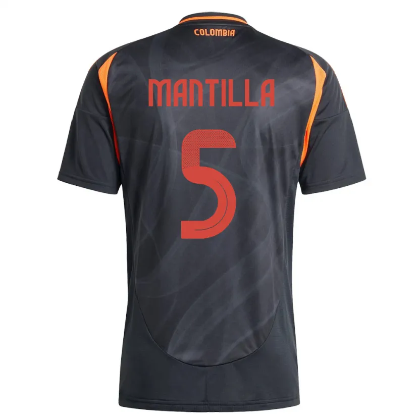 Danxen Män Colombia Kevin Mantilla #5 Svart Bortatröja Matchtröjor 24-26 Tröjor T-Tröja