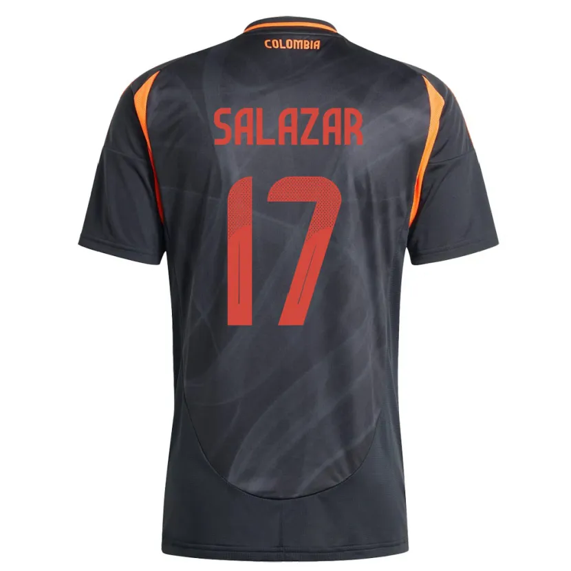 Danxen Män Colombia Andrés Salazar #17 Svart Bortatröja Matchtröjor 24-26 Tröjor T-Tröja