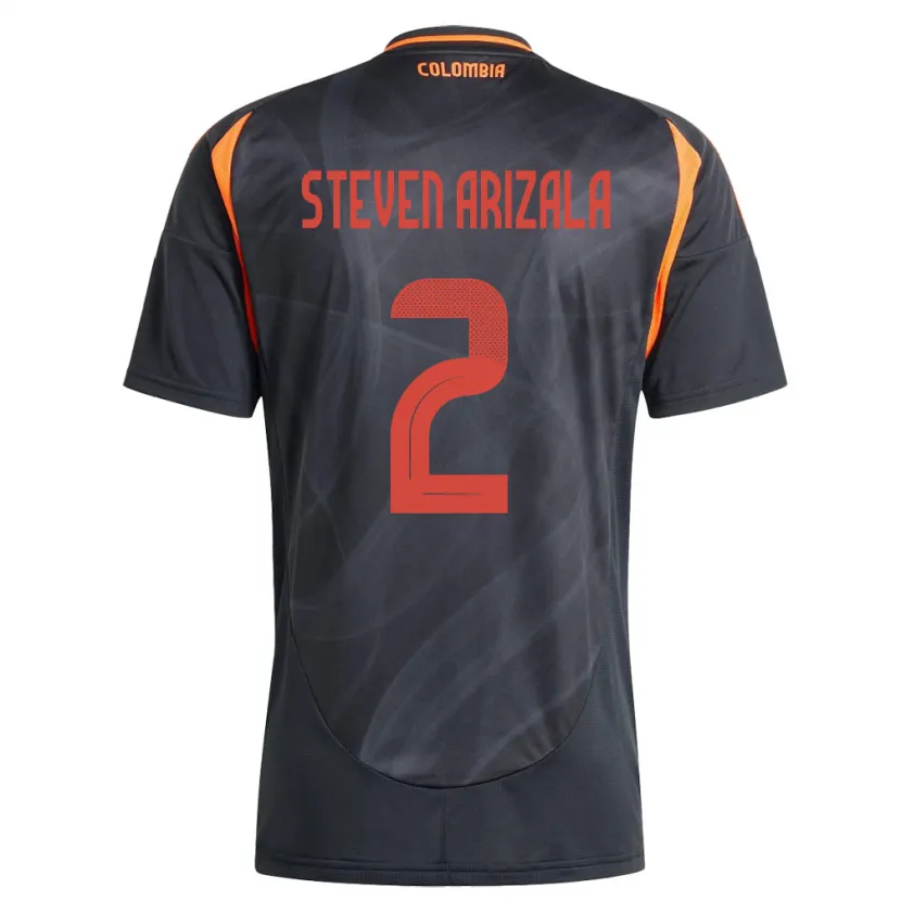 Danxen Män Colombia Elver Steven Arizala #2 Svart Bortatröja Matchtröjor 24-26 Tröjor T-Tröja