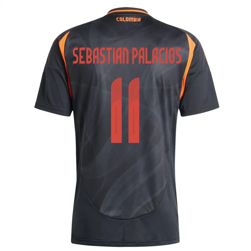 Danxen Män Colombia Juan Sebastián Palacios #11 Svart Bortatröja Matchtröjor 24-26 Tröjor T-Tröja