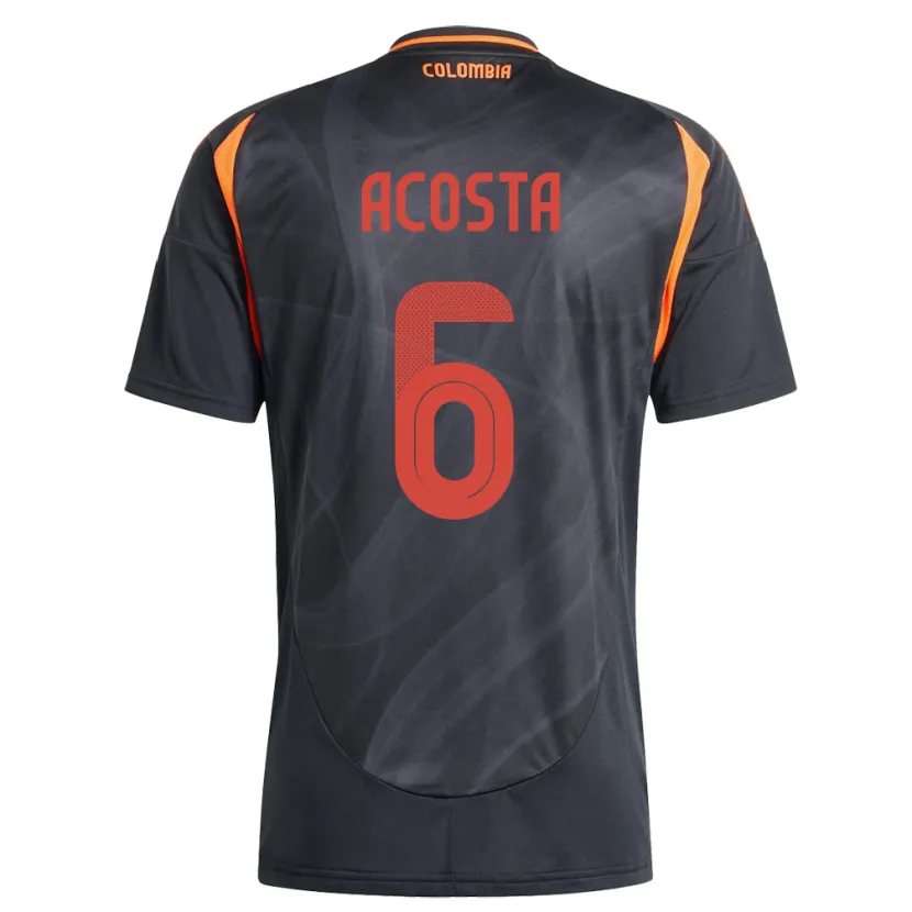Danxen Män Colombia Viviana Acosta #6 Svart Bortatröja Matchtröjor 24-26 Tröjor T-Tröja
