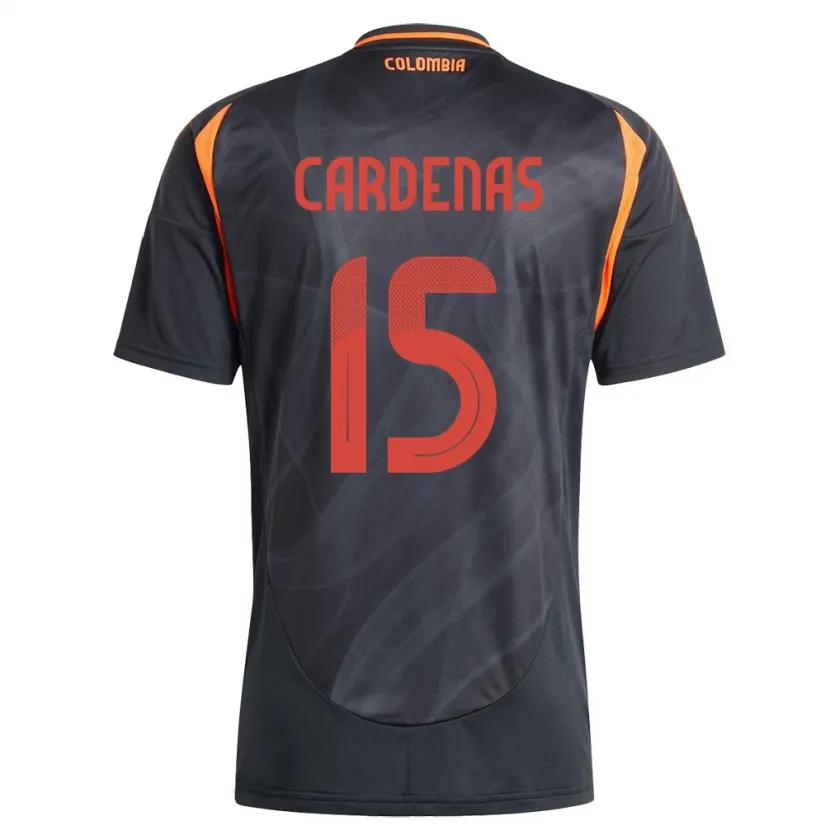 Danxen Män Colombia Wendy Cárdenas #15 Svart Bortatröja Matchtröjor 24-26 Tröjor T-Tröja