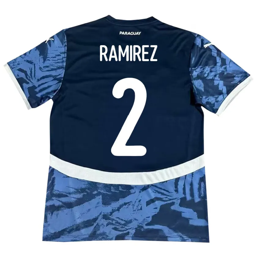 Danxen Män Paraguay Iván Ramírez #2 Blå Bortatröja Matchtröjor 24-26 Tröjor T-Tröja