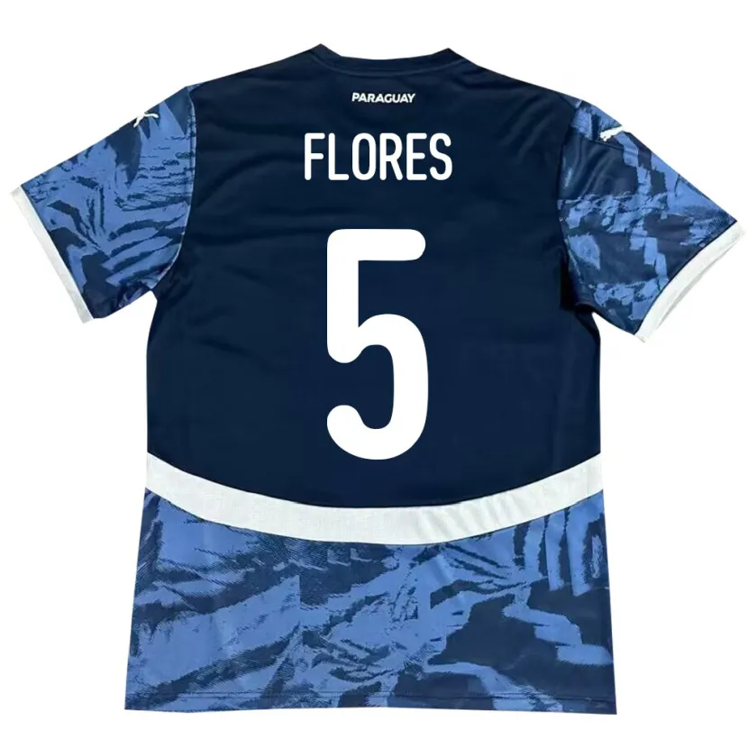 Danxen Män Paraguay Gilberto Flores #5 Blå Bortatröja Matchtröjor 24-26 Tröjor T-Tröja