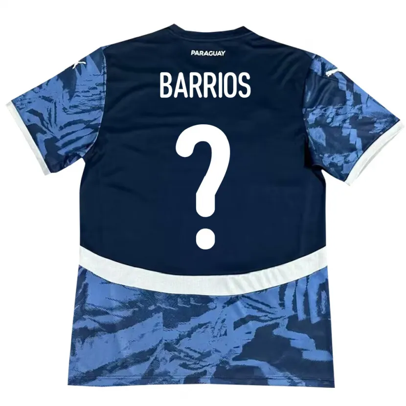 Danxen Män Paraguay Fabio Barrios #0 Blå Bortatröja Matchtröjor 24-26 Tröjor T-Tröja