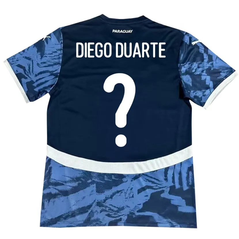 Danxen Män Paraguay Diego Duarte #0 Blå Bortatröja Matchtröjor 24-26 Tröjor T-Tröja