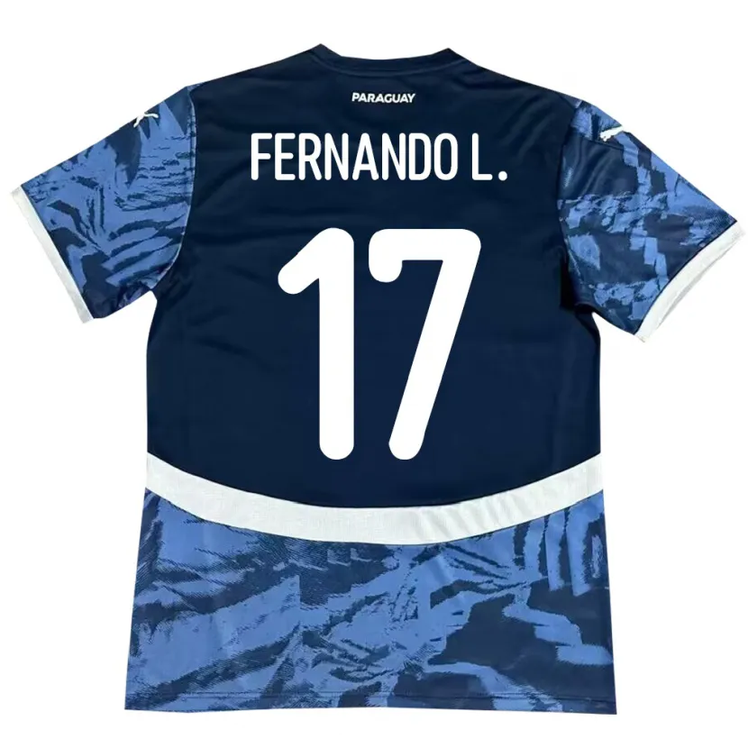Danxen Män Paraguay Fernando Leguizamón #17 Blå Bortatröja Matchtröjor 24-26 Tröjor T-Tröja