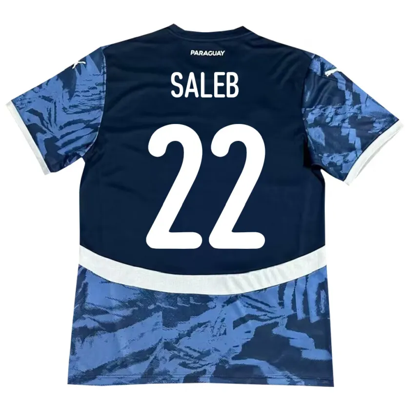 Danxen Män Paraguay Gloria Saleb #22 Blå Bortatröja Matchtröjor 24-26 Tröjor T-Tröja