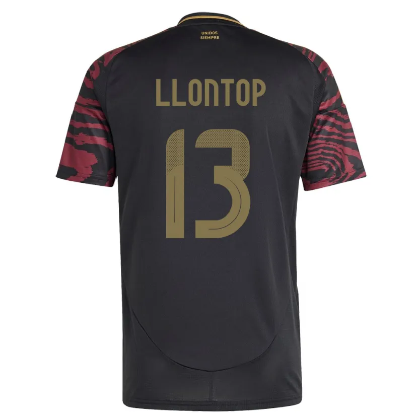 Danxen Män Peru Mathías Llontop #13 Svart Bortatröja Matchtröjor 24-26 Tröjor T-Tröja