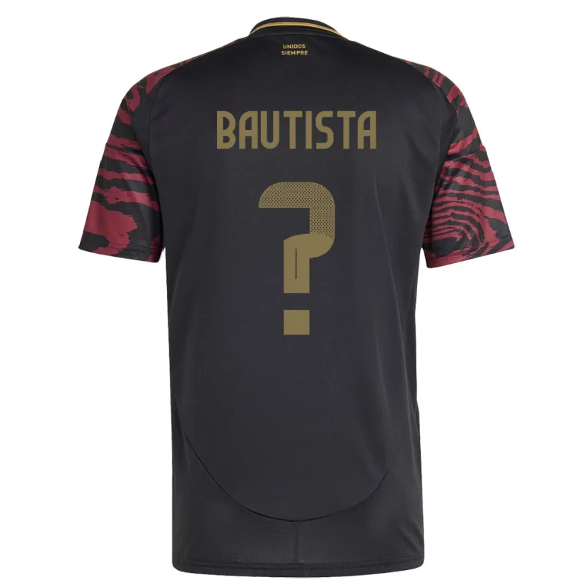 Danxen Män Peru César Bautista #0 Svart Bortatröja Matchtröjor 24-26 Tröjor T-Tröja