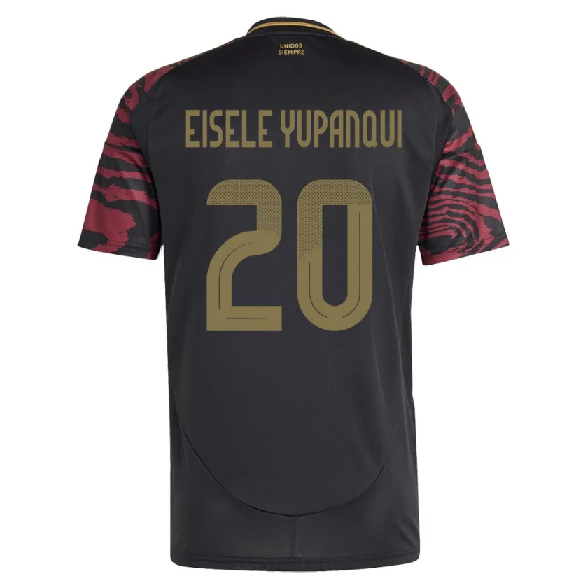 Danxen Män Peru Philipp Eisele Yupanqui #20 Svart Bortatröja Matchtröjor 24-26 Tröjor T-Tröja