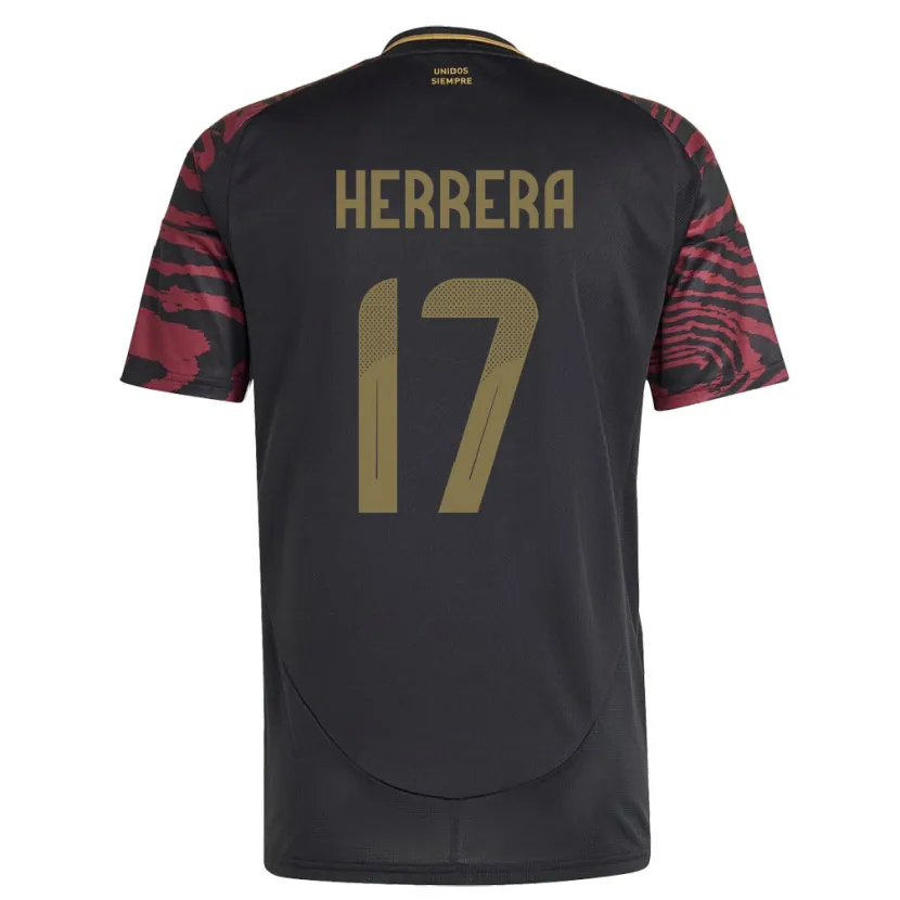 Danxen Män Peru Fabiola Herrera #17 Svart Bortatröja Matchtröjor 24-26 Tröjor T-Tröja