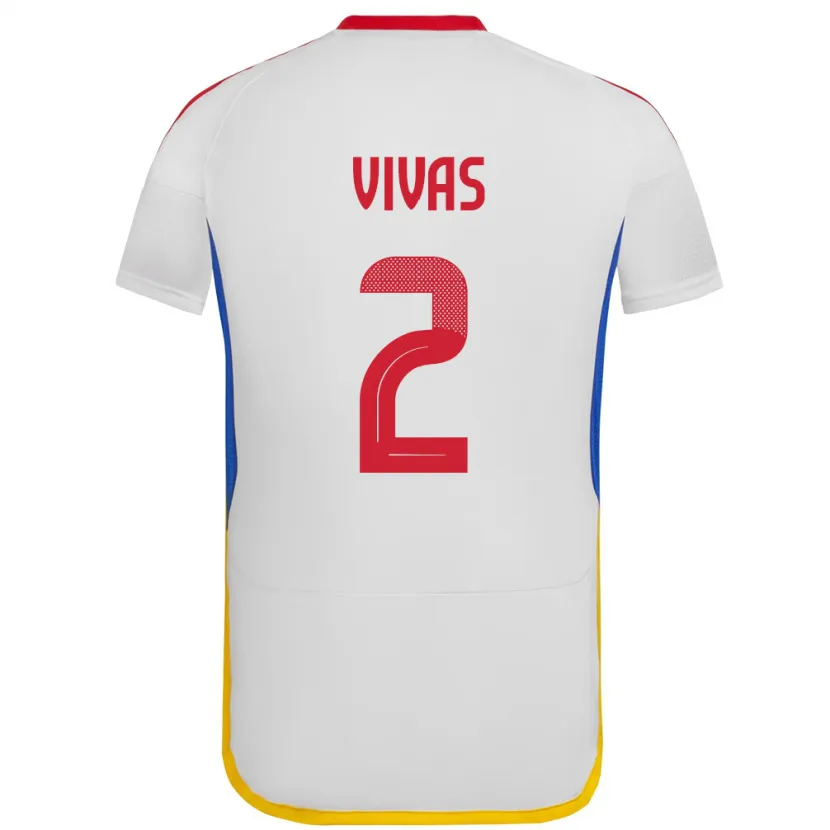 Danxen Män Venezuela Carlos Vivas #2 Vit Bortatröja Matchtröjor 24-26 Tröjor T-Tröja