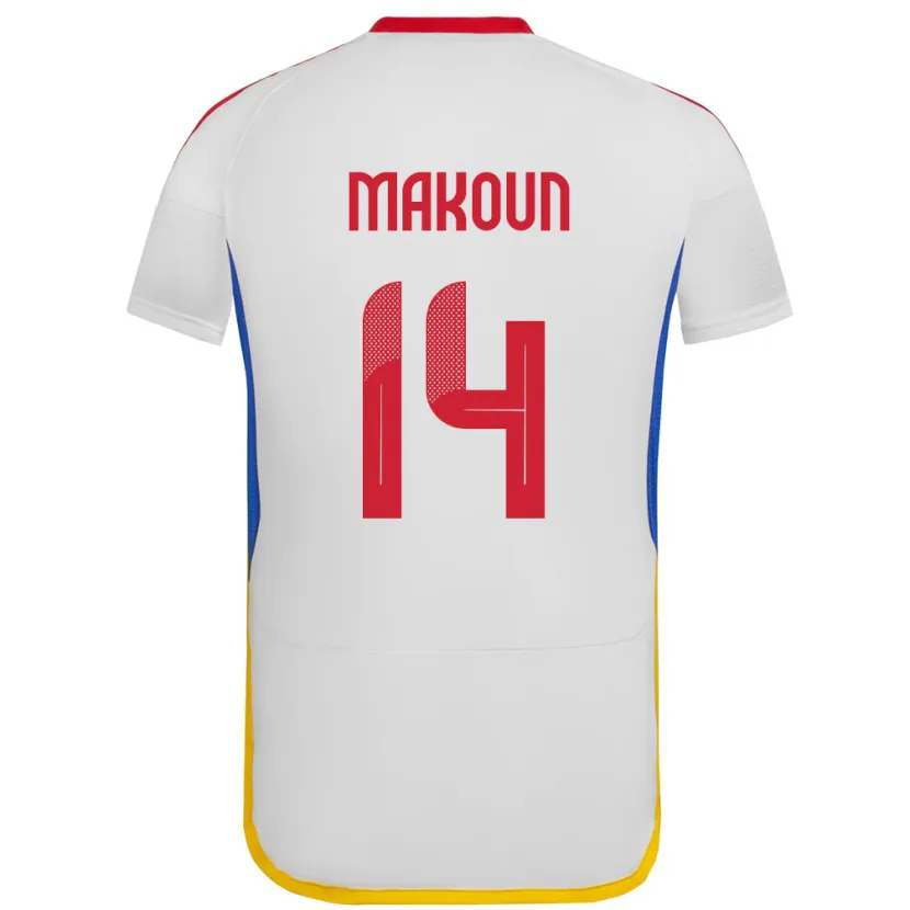 Danxen Män Venezuela Christian Makoun #14 Vit Bortatröja Matchtröjor 24-26 Tröjor T-Tröja