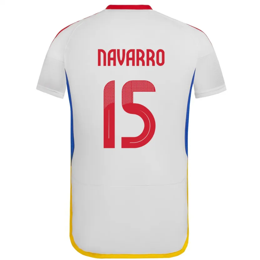 Danxen Män Venezuela Miguel Navarro #15 Vit Bortatröja Matchtröjor 24-26 Tröjor T-Tröja