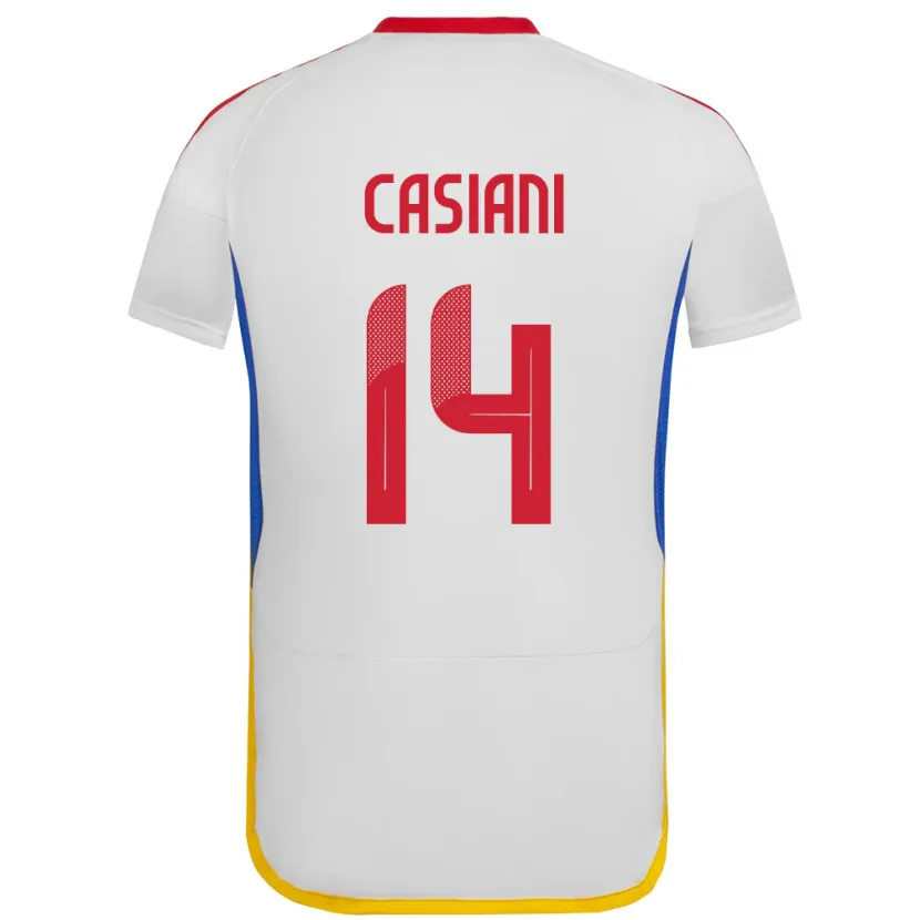 Danxen Män Venezuela Luis Casiani #14 Vit Bortatröja Matchtröjor 24-26 Tröjor T-Tröja