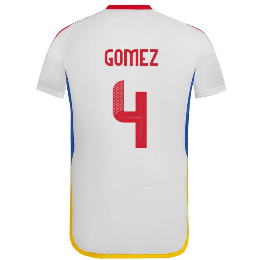 Danxen Män Venezuela Santiago Gómez #4 Vit Bortatröja Matchtröjor 24-26 Tröjor T-Tröja