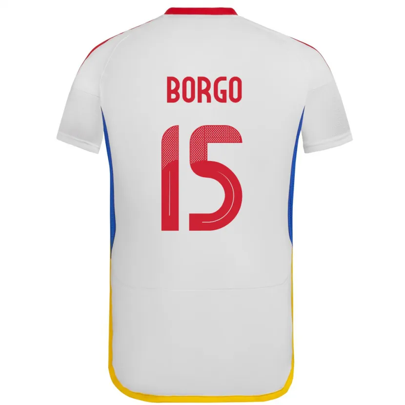 Danxen Män Venezuela Ángel Borgo #15 Vit Bortatröja Matchtröjor 24-26 Tröjor T-Tröja