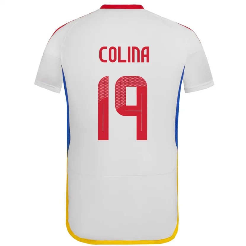Danxen Män Venezuela Junior Colina #19 Vit Bortatröja Matchtröjor 24-26 Tröjor T-Tröja