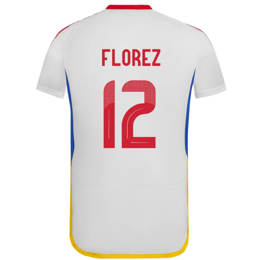 Danxen Män Venezuela Génesis Flórez #12 Vit Bortatröja Matchtröjor 24-26 Tröjor T-Tröja
