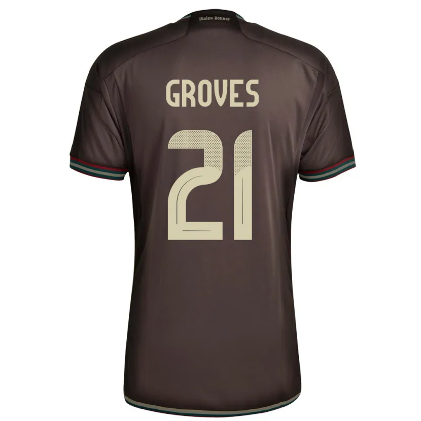 Danxen Män Jamaica Isreala Groves #21 Nattbrun Bortatröja Matchtröjor 24-26 Tröjor T-Tröja