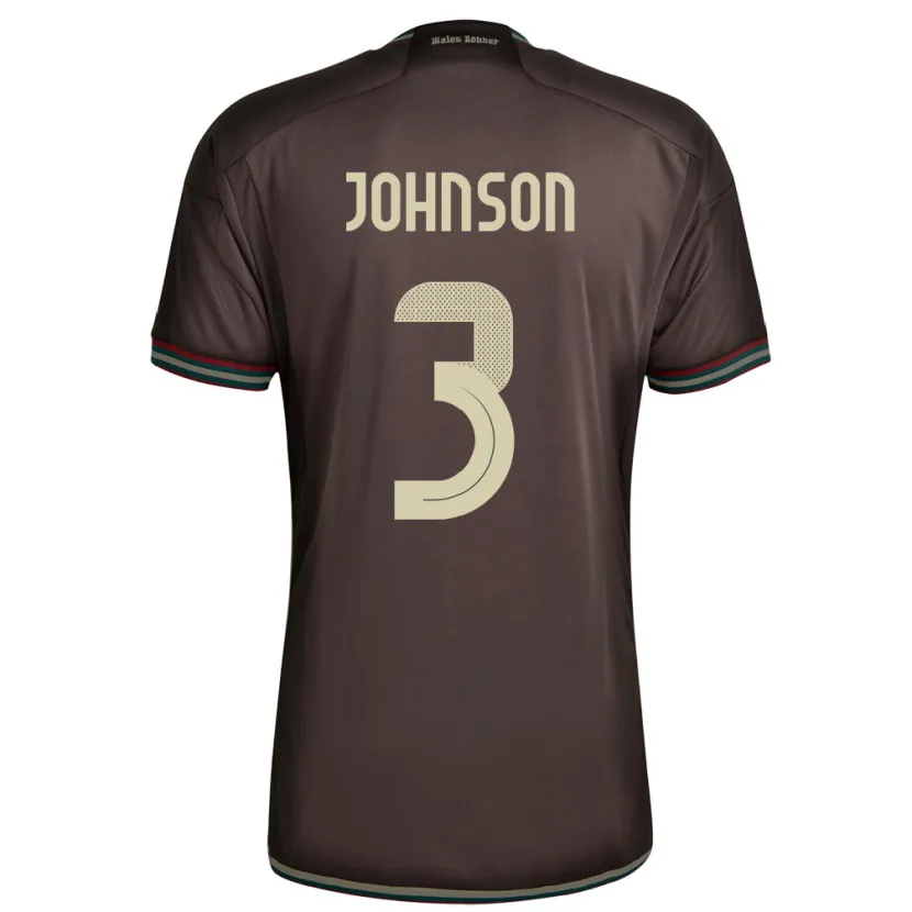 Danxen Män Jamaica Melissa Johnson #3 Nattbrun Bortatröja Matchtröjor 24-26 Tröjor T-Tröja