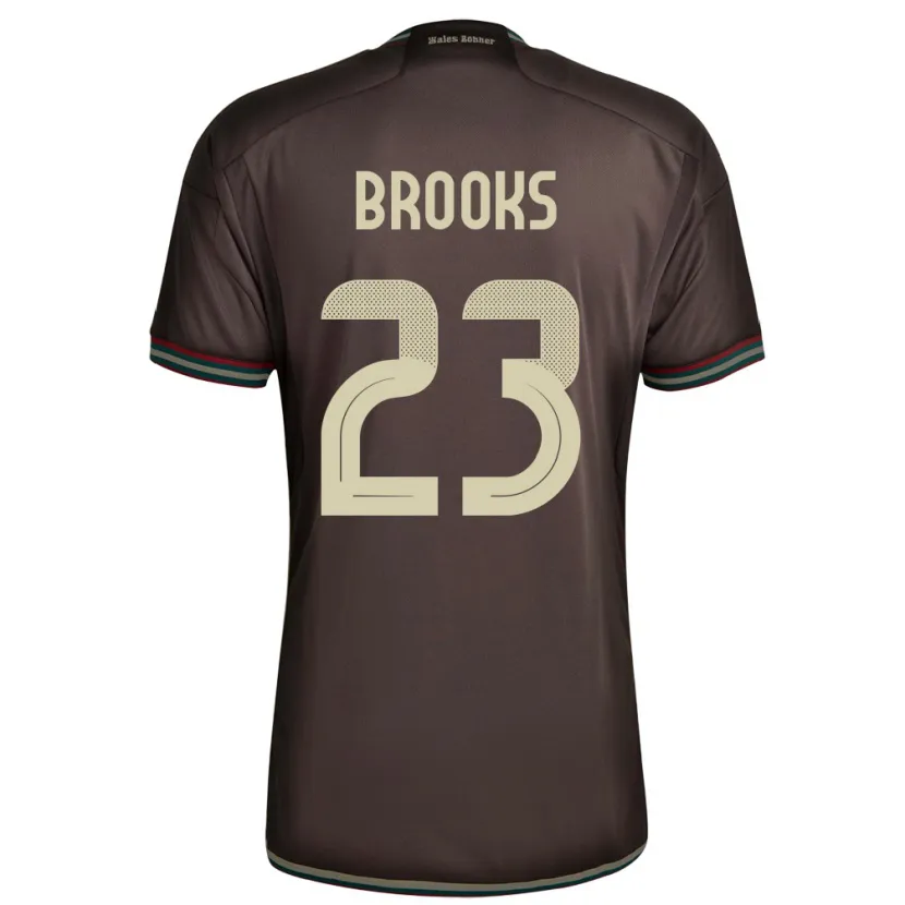 Danxen Män Jamaica Liya Brooks #23 Nattbrun Bortatröja Matchtröjor 24-26 Tröjor T-Tröja