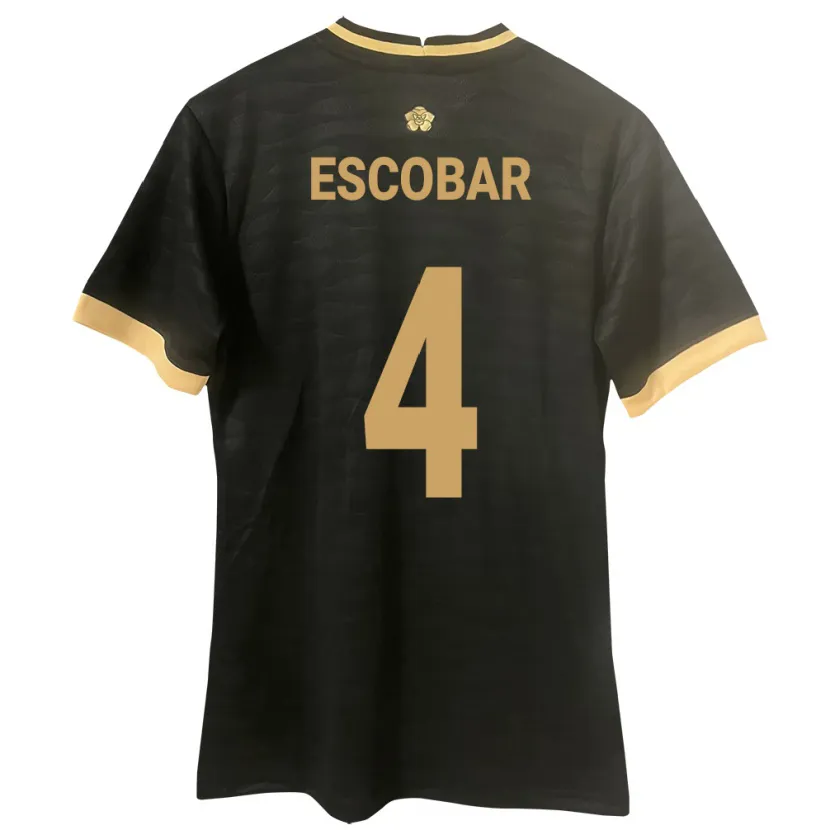 Danxen Män Panama Fidel Escobar #4 Svart Bortatröja Matchtröjor 24-26 Tröjor T-Tröja