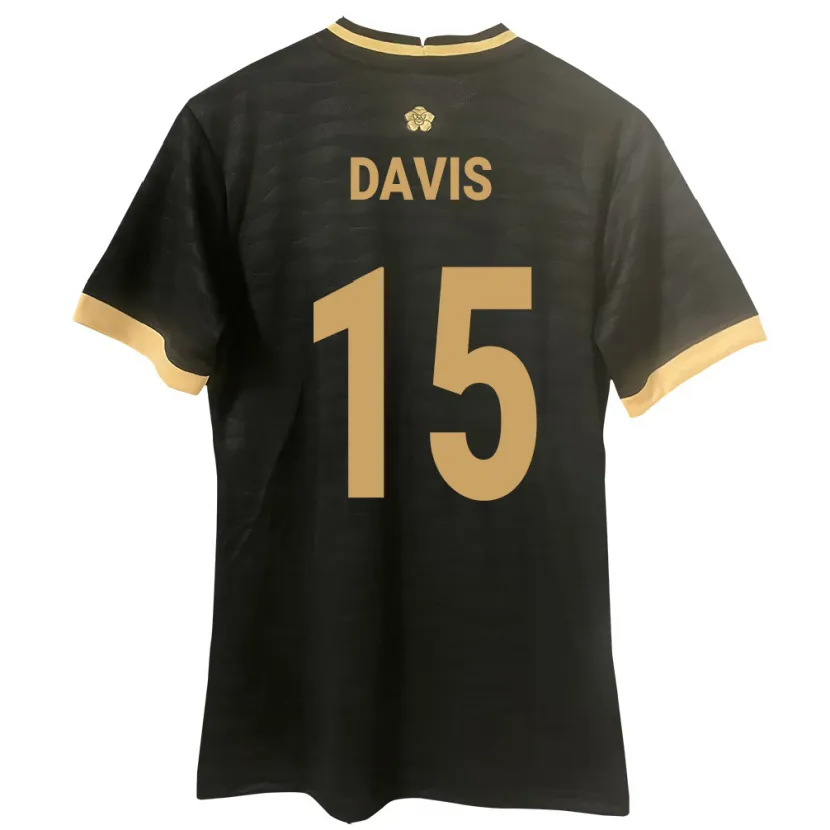 Danxen Män Panama Éric Davis #15 Svart Bortatröja Matchtröjor 24-26 Tröjor T-Tröja