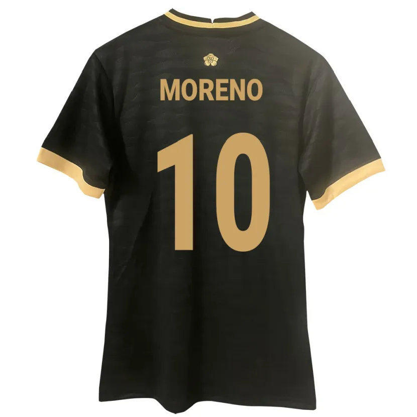 Danxen Män Panama Éric Moreno #10 Svart Bortatröja Matchtröjor 24-26 Tröjor T-Tröja
