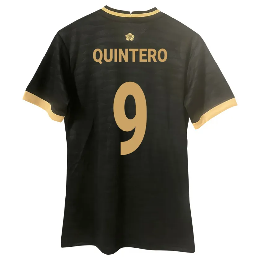 Danxen Män Panama Ana Quintero #9 Svart Bortatröja Matchtröjor 24-26 Tröjor T-Tröja