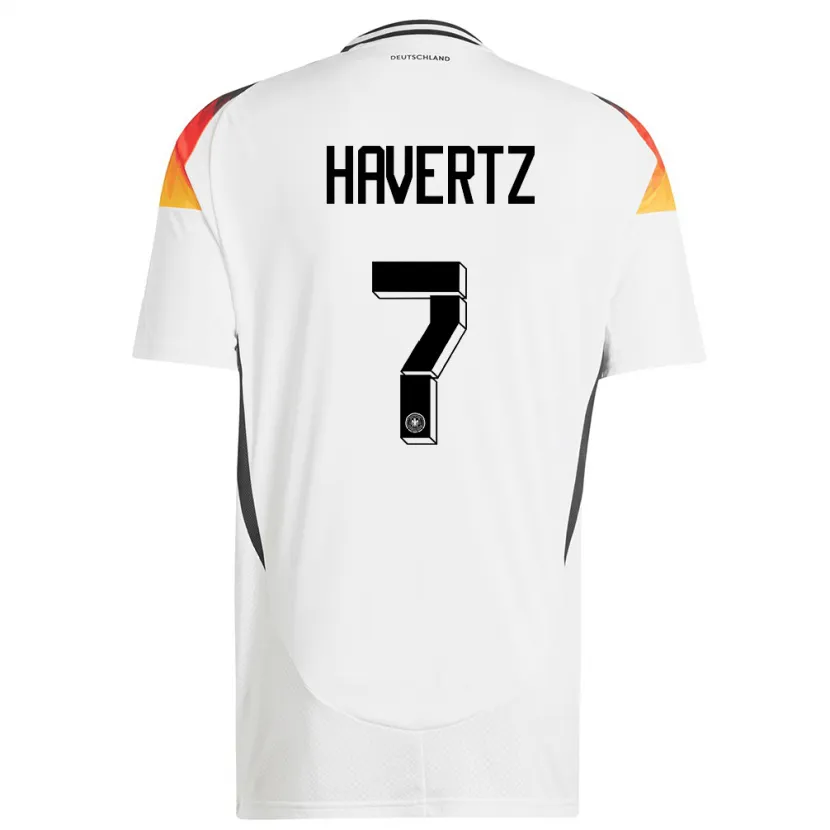 Danxen Kvinnor Tyskland Kai Havertz #7 Vit Hemmatröja Matchtröjor 24-26 Tröjor T-Tröja
