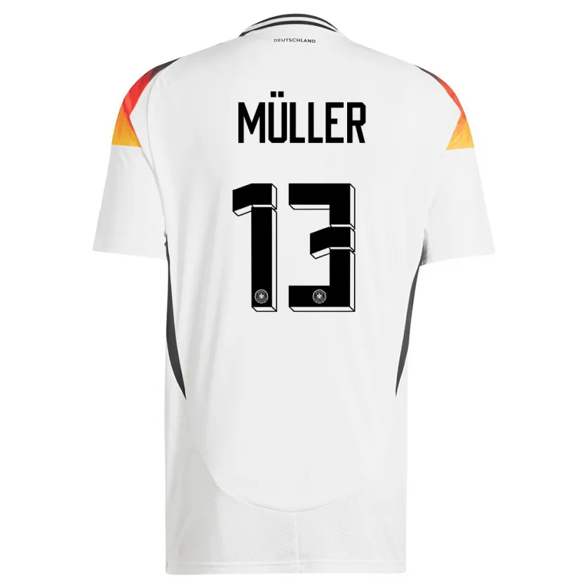 Danxen Kvinnor Tyskland Thomas Muller #13 Vit Hemmatröja Matchtröjor 24-26 Tröjor T-Tröja