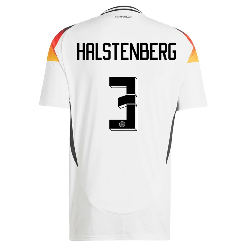 Danxen Kvinnor Tyskland Marcel Halstenberg #3 Vit Hemmatröja Matchtröjor 24-26 Tröjor T-Tröja