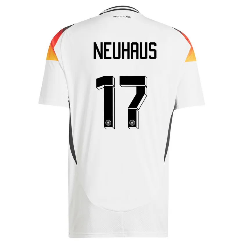 Danxen Kvinnor Tyskland Florian Neuhaus #17 Vit Hemmatröja Matchtröjor 24-26 Tröjor T-Tröja