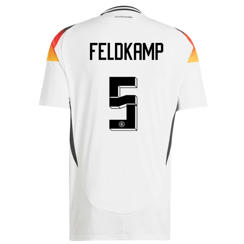 Danxen Kvinnor Tyskland Jana Feldkamp #5 Vit Hemmatröja Matchtröjor 24-26 Tröjor T-Tröja