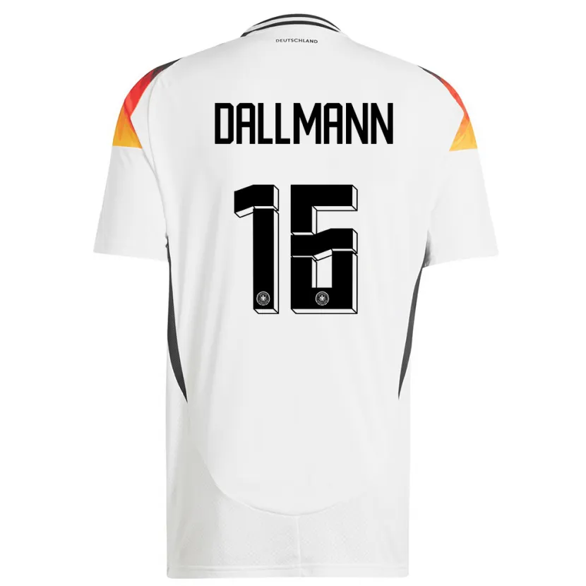 Danxen Kvinnor Tyskland Linda Dallmann #16 Vit Hemmatröja Matchtröjor 24-26 Tröjor T-Tröja