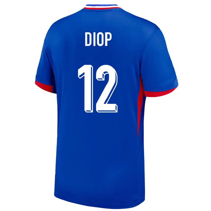 Danxen Kvinnor Frankrike Sofiane Diop #12 Blå Hemmatröja Matchtröjor 24-26 Tröjor T-Tröja