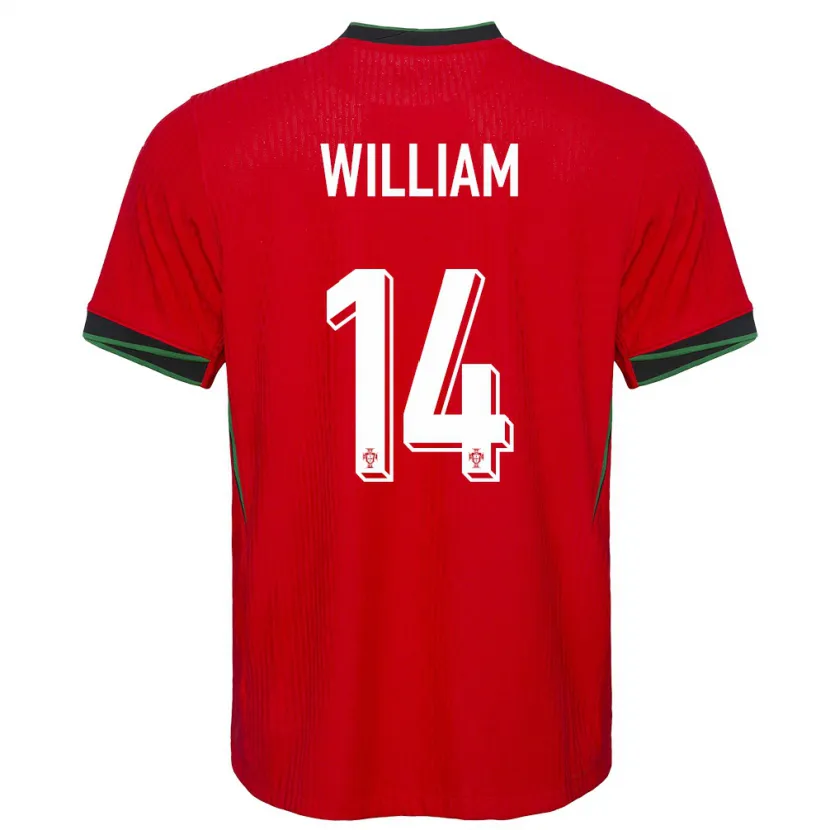 Danxen Kvinnor Portugal William Carvalho #14 Röd Hemmatröja Matchtröjor 24-26 Tröjor T-Tröja