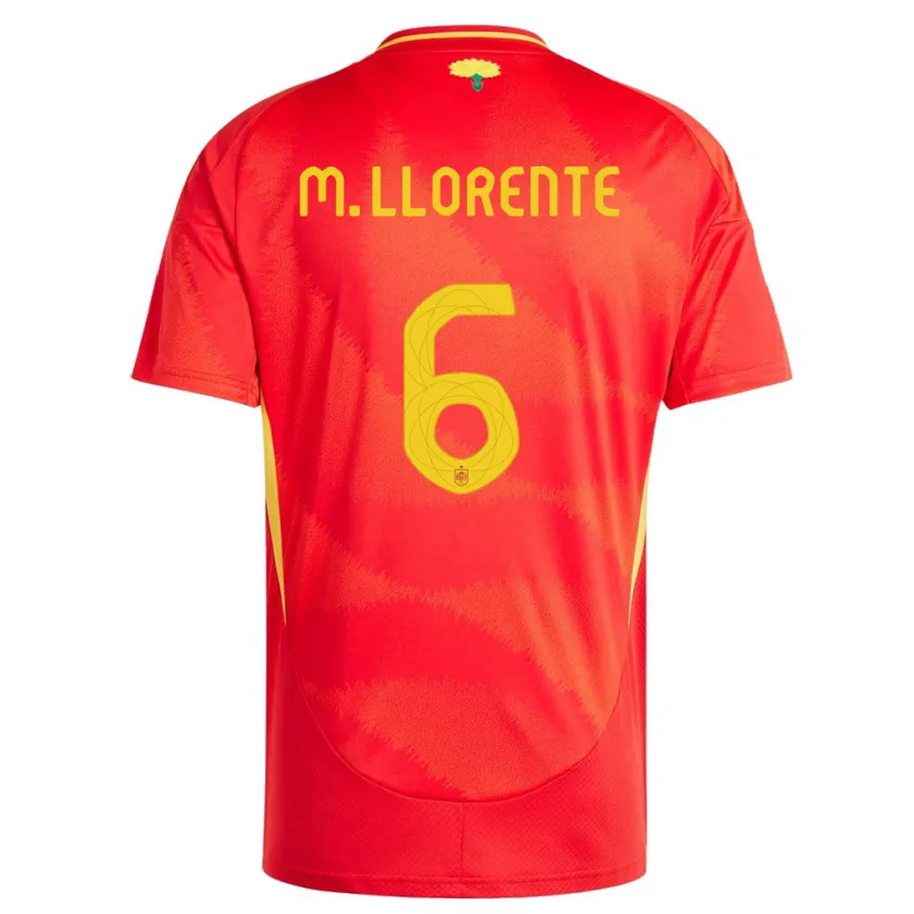 Danxen Kvinnor Spanien Marcos Llorente #6 Röd Hemmatröja Matchtröjor 24-26 Tröjor T-Tröja