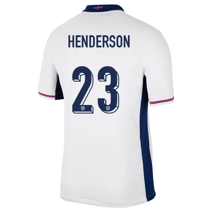 Danxen Kvinnor England Dean Henderson #23 Vit Hemmatröja Matchtröjor 24-26 Tröjor T-Tröja