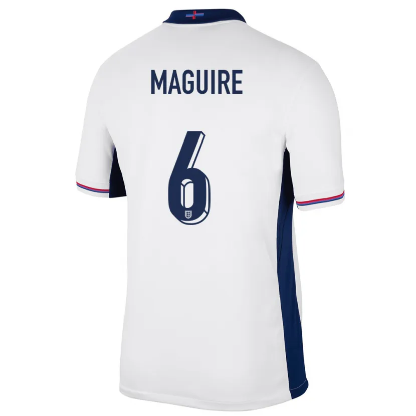 Danxen Kvinnor England Harry Maguire #6 Vit Hemmatröja Matchtröjor 24-26 Tröjor T-Tröja